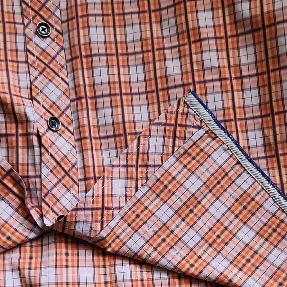 Tommy‎ Bahama Men's Orange Plaid Shirt | Sz: Med - Picture 12 of 16
